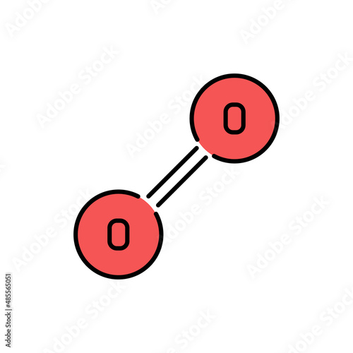 Oxygen formule color line icon. Pictogram for web page