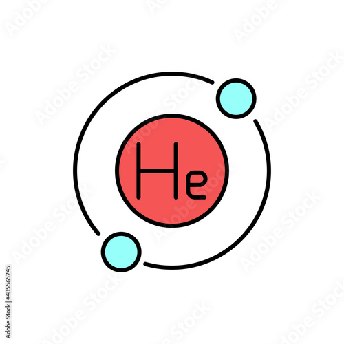 Helium formule color line icon. Pictogram for web page