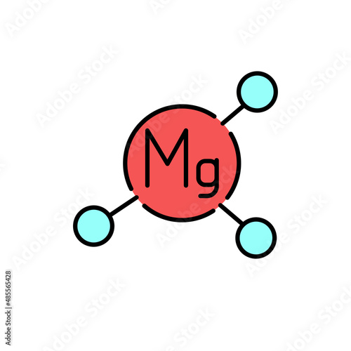 Magnesium formule color line icon. Pictogram for web page