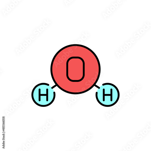 Water formule color line icon. Pictogram for web page