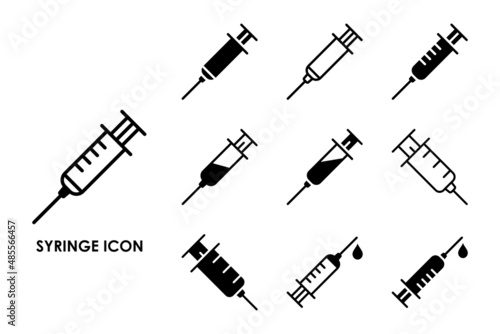 syringe icon set  vector design template 