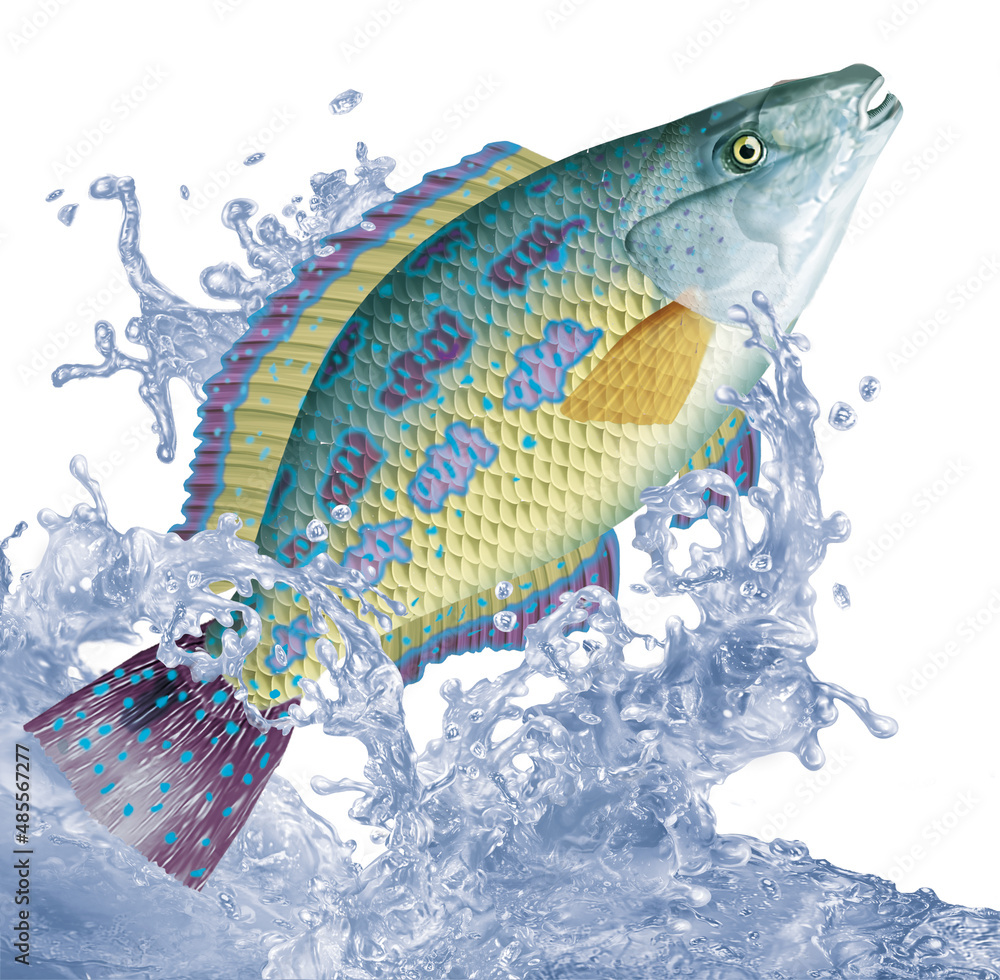 poisson , crénilabre , perche, pêche, animal, isolé, aliment, giclée,