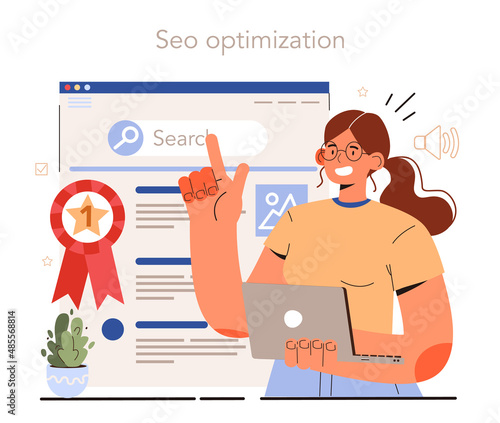 Blog SEO optimization. Idea of search engine optimization for blog promotion