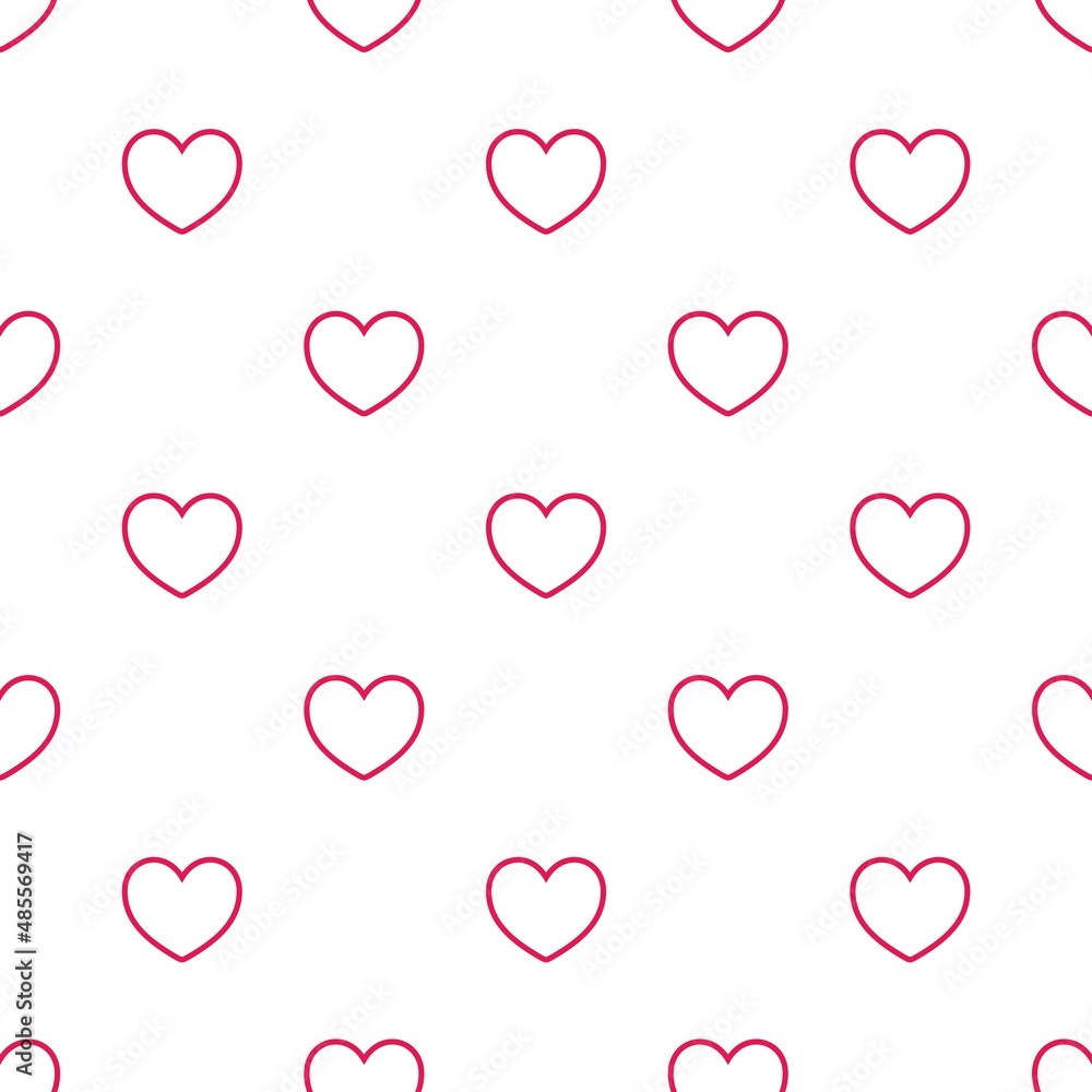 Seamless pattern with hearts, romantic background