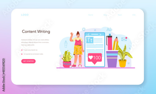 Speechwriter web banner or landing page. Professional speaker