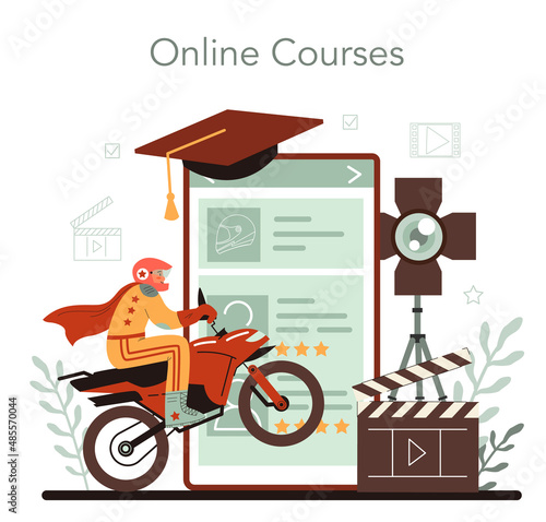 Stuntman online service or platform. Actor performing dangerous
