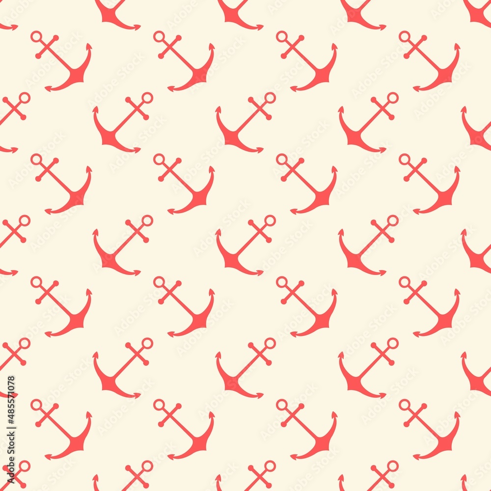 Nautical seamless pattern with geometric ship anchors Nautical seamless pattern with geometric ship anchors