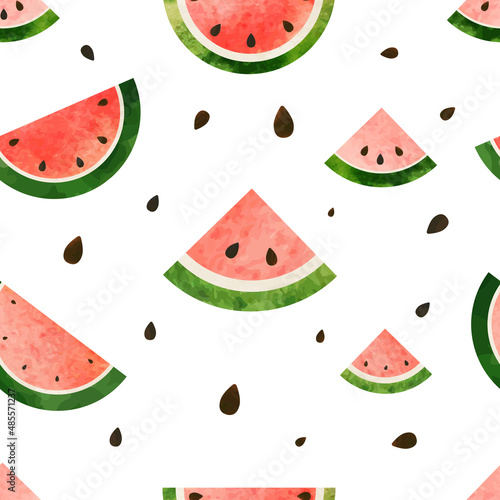watermelon  slices vector seamless pattern  