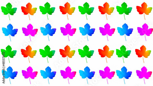 Colorful leaves pattern design illustration
