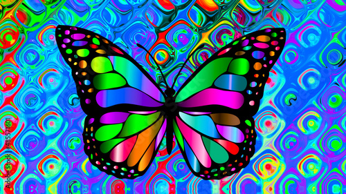 Colorful shining butterfly in colorful background illustration graphic design