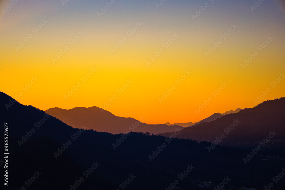 Sunset in Ticino Switzerland