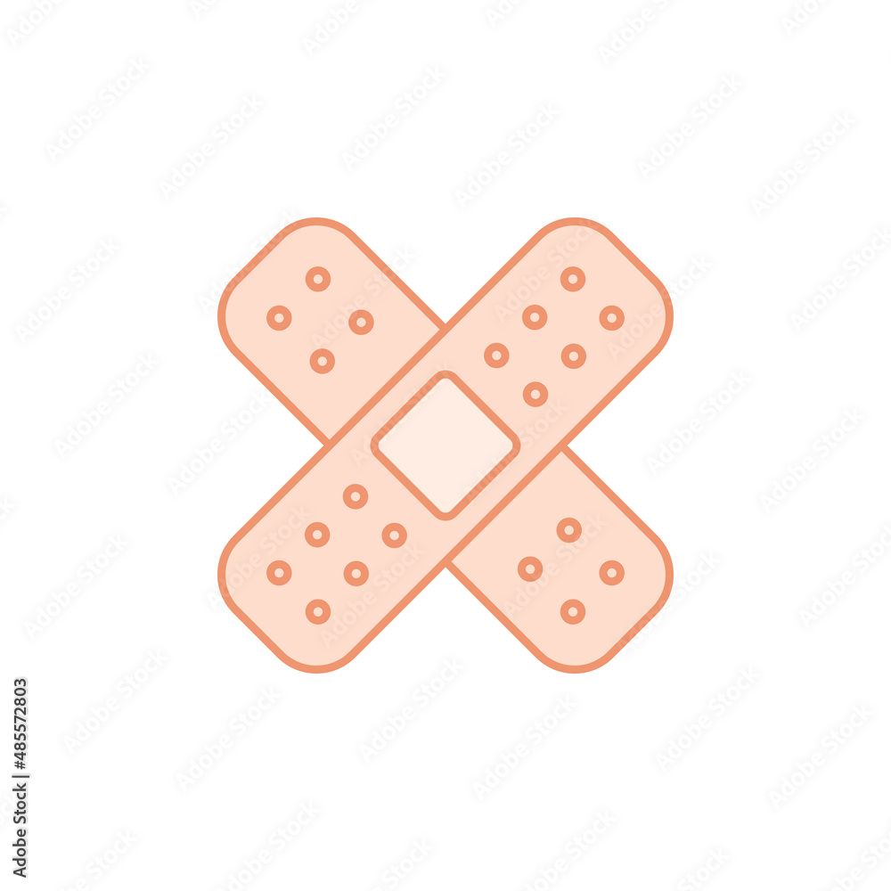 two beige medical plasters two beige medical plasters