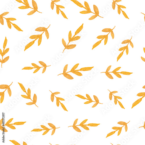 Tropical pattern, seamless palm leaves and dots background. Gold pattern with palm leaf.