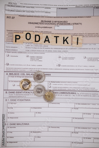 Naklejka Podatki na tle pit 37