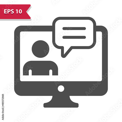 Monitor With User Avatar And Chat Bubble - Online Courses Icon