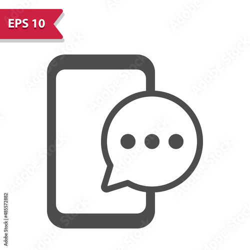 Smartphone - Mobile Phone With Chat Bubble - Texting Icon