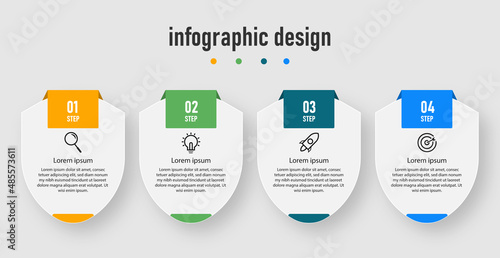 Infographic design elegant for business concept. Can be used for info graphics, flow charts, presentations, web sites, banners, label template with icons. 4 options or steps.