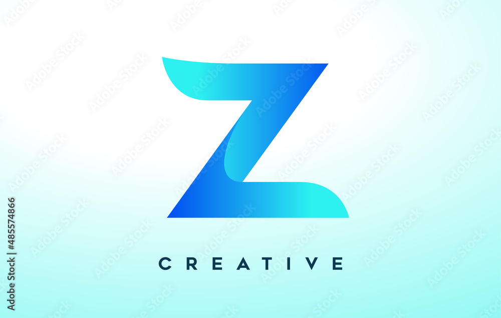 Blue Z Letter Logo Design with Stylized Look and Modern Design for Business Company Logo Blue Z Letter Logo Design with Stylized Look and Modern Design for Business Company Logo