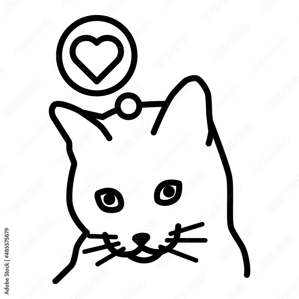 Cat Love Flat Icon Isolated On White Background Cat Love Flat Icon Isolated On White Background