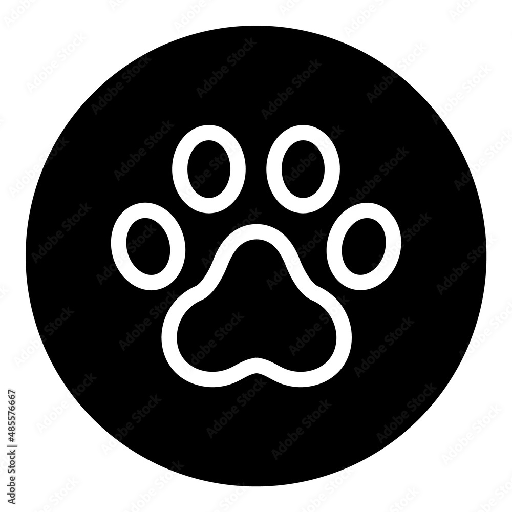 Paw Track Flat Icon Isolated On White Background Paw Track Flat Icon Isolated On White Background