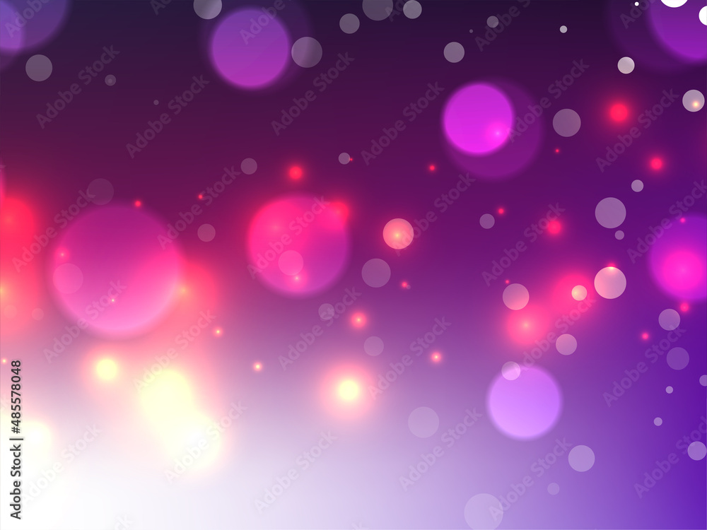 Abstract glowing bokeh purple background design