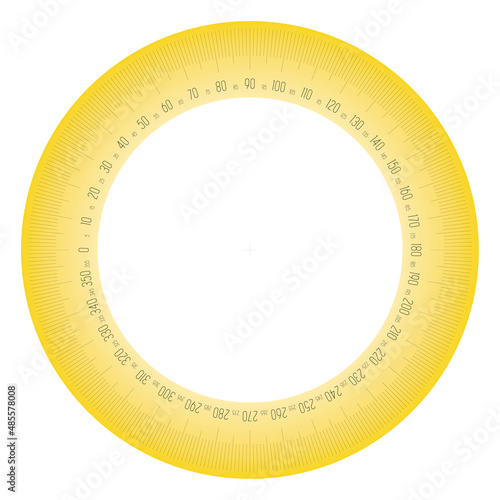 Full 360 degrees protractor measuring instrument