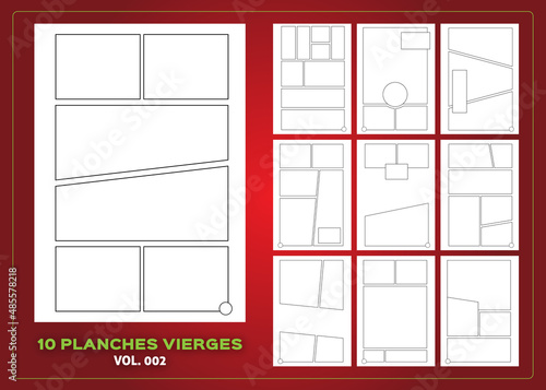 BD MANGA - 10 Planches vierges modifiables - Vol. 2