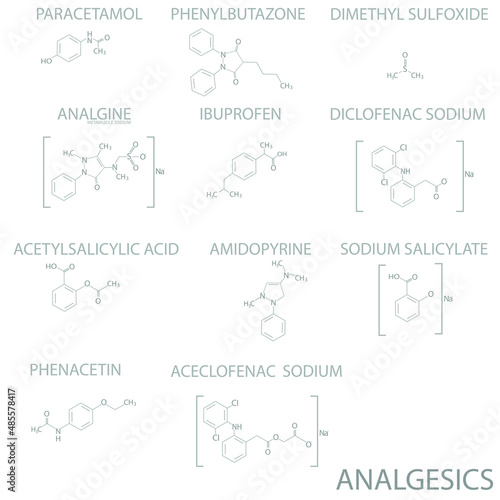 Analgesics molecular skeletal chemical formula.