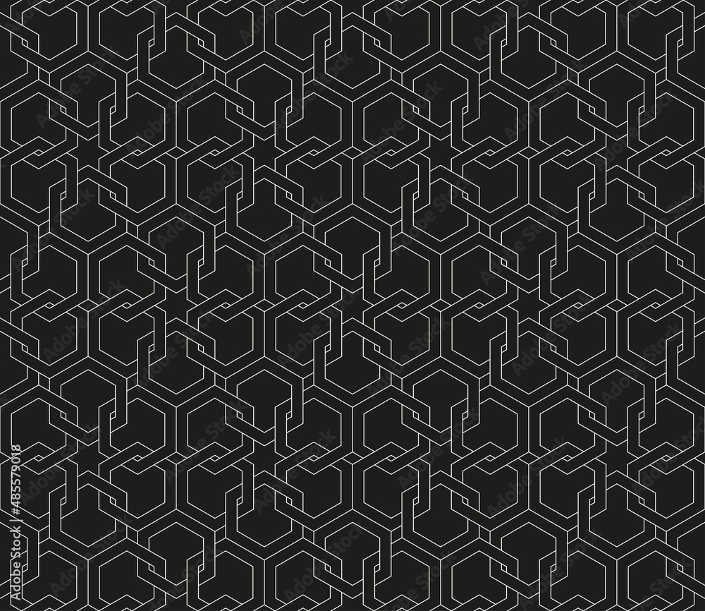Black and white seamless geometric pattern in islamic style Black and white seamless geometric pattern in islamic style