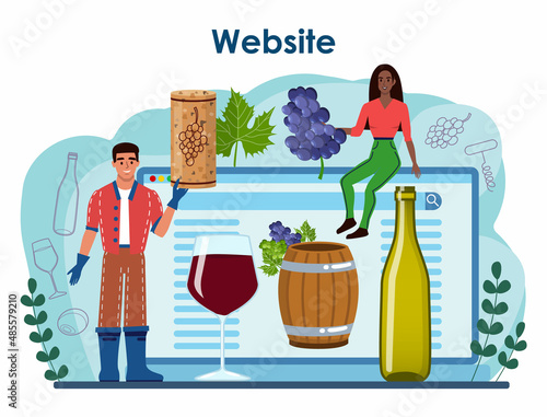 Wine maker online service or platform. Grape wine aging