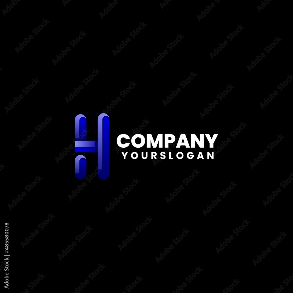 colorful modern letter h logo design