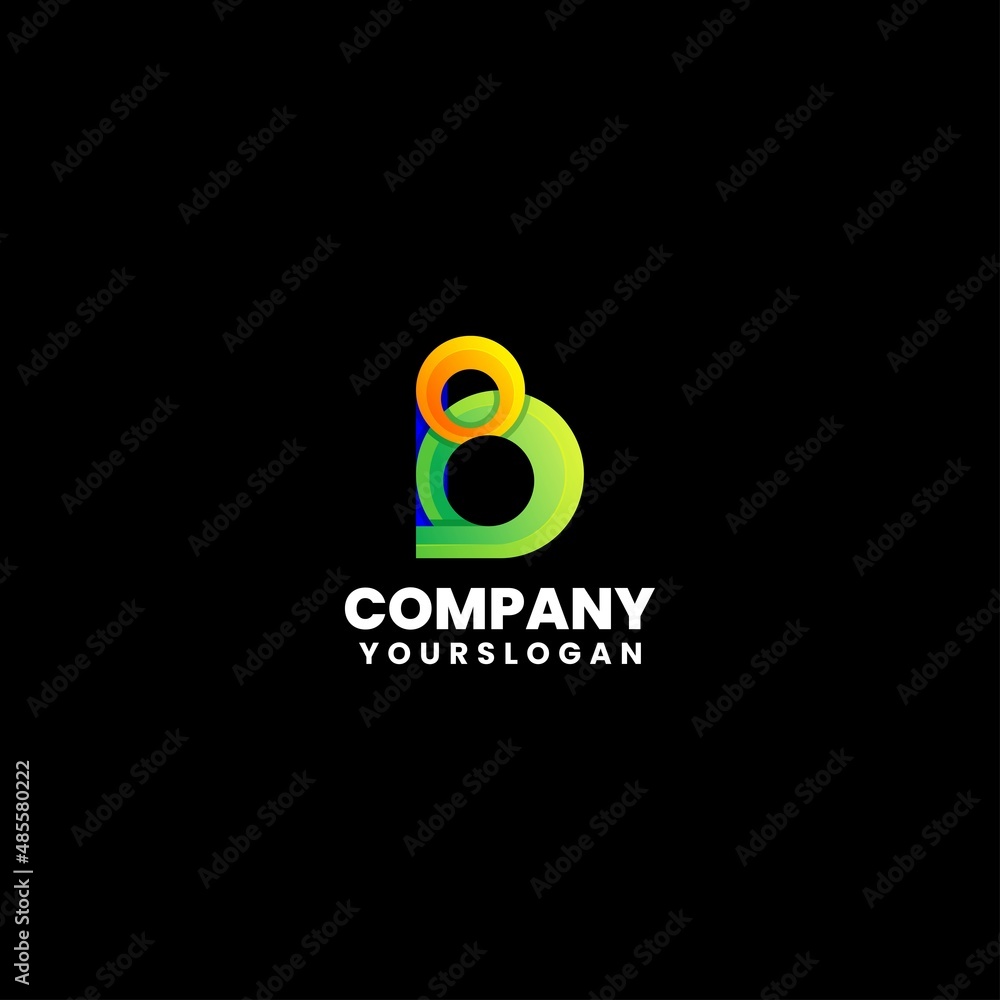 colorful modern letter B logo design