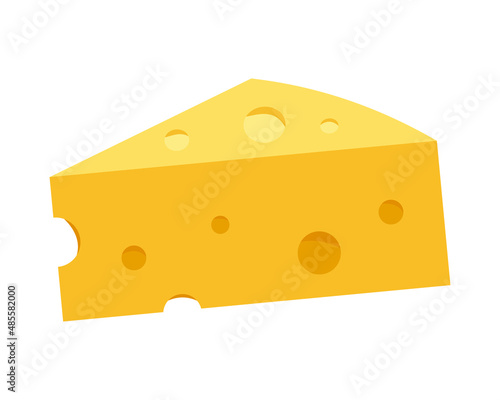 Cheese isolated on white background. Vector illustration in flat style