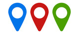 A set of map pin icons. Map location information. Vectors.
