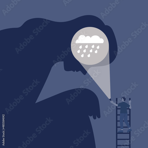 Depression concept. Mental disorder, feeling of despair and helplessness