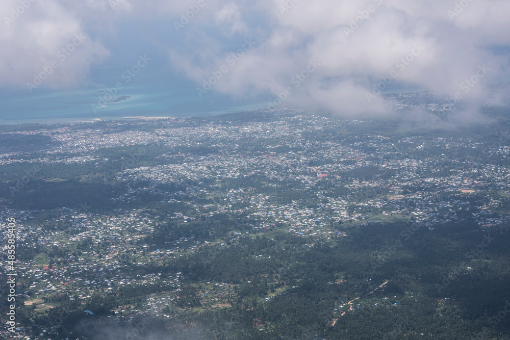 Zanzibar City, Zanzibar - January 02,2019 : Aerial view of Zanzibar island and boats at sea.
Zanzibar City, Zanzibar - January 02,2019 : Aerial view of Zanzibar island and boats at sea.