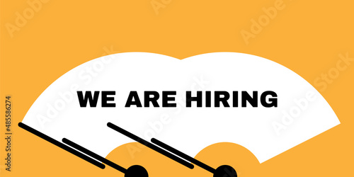 Windshield with wiper and announcement we are hiring illustration