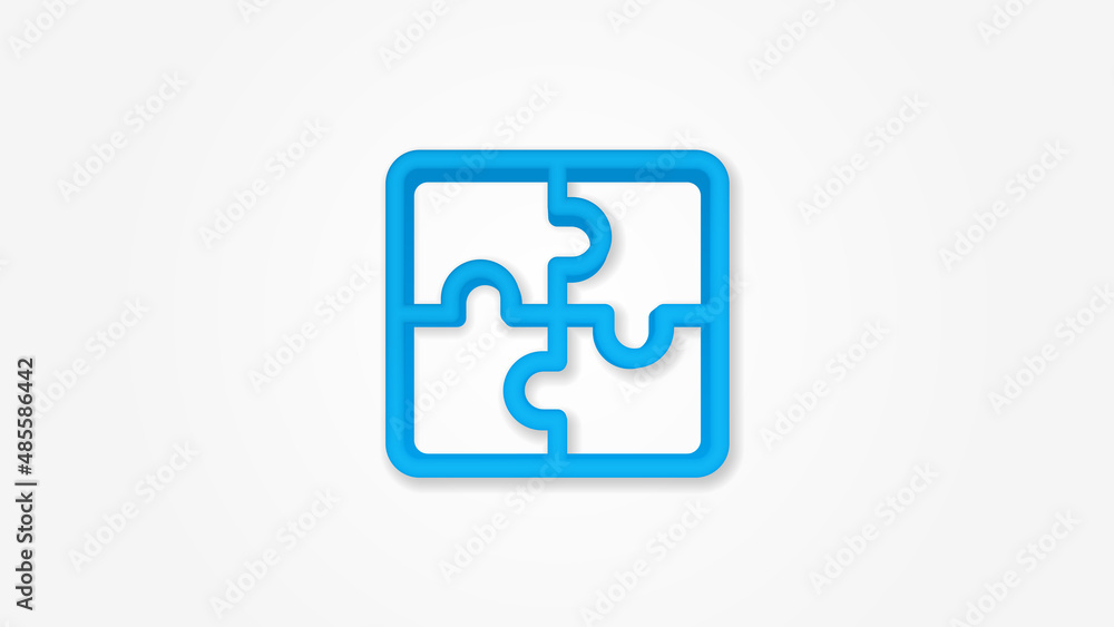 puzzle part, jigsaw piece, solution realistic icon. 3d vector illustration. Isolated line color pictogram. Transparent shadows puzzle part, jigsaw piece, solution realistic icon. 3d vector illustration. Isolated line color pictogram. Transparent shadows
