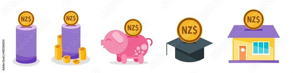 Saving New Zealand Dollar Money Set Saving New Zealand Dollar Money Set