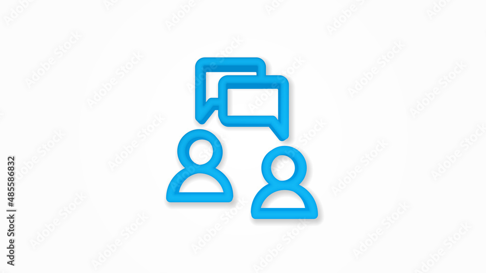 People with speech bubbleabove their heads realistic icon. 3d vector illustration. Isolated line color pictogram. Transparent shadows People with speech bubbleabove their heads realistic icon. 3d vector illustration. Isolated line color pictogram. Transparent shadows