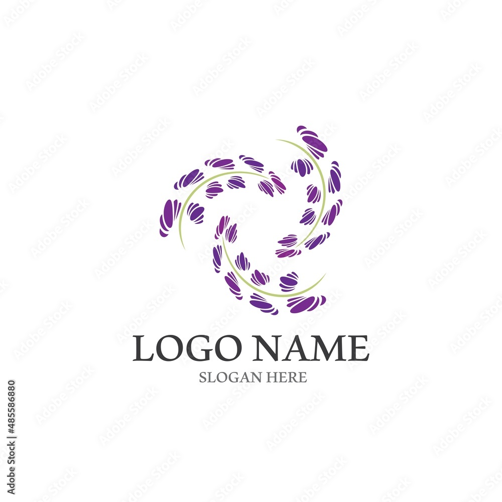 Obraz premium Fresh Lavender flower logo vector