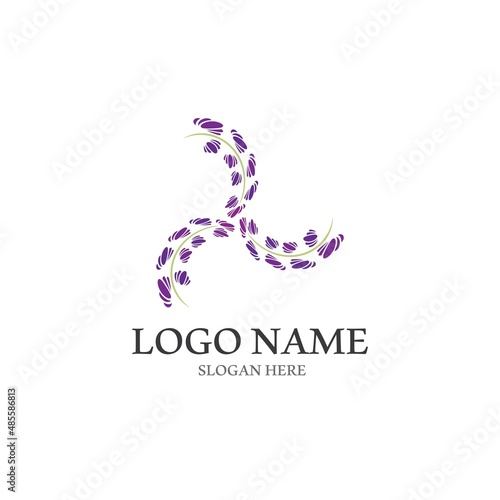 Fresh Lavender flower logo vector