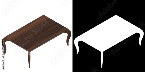 3D rendering illustration of a small side table