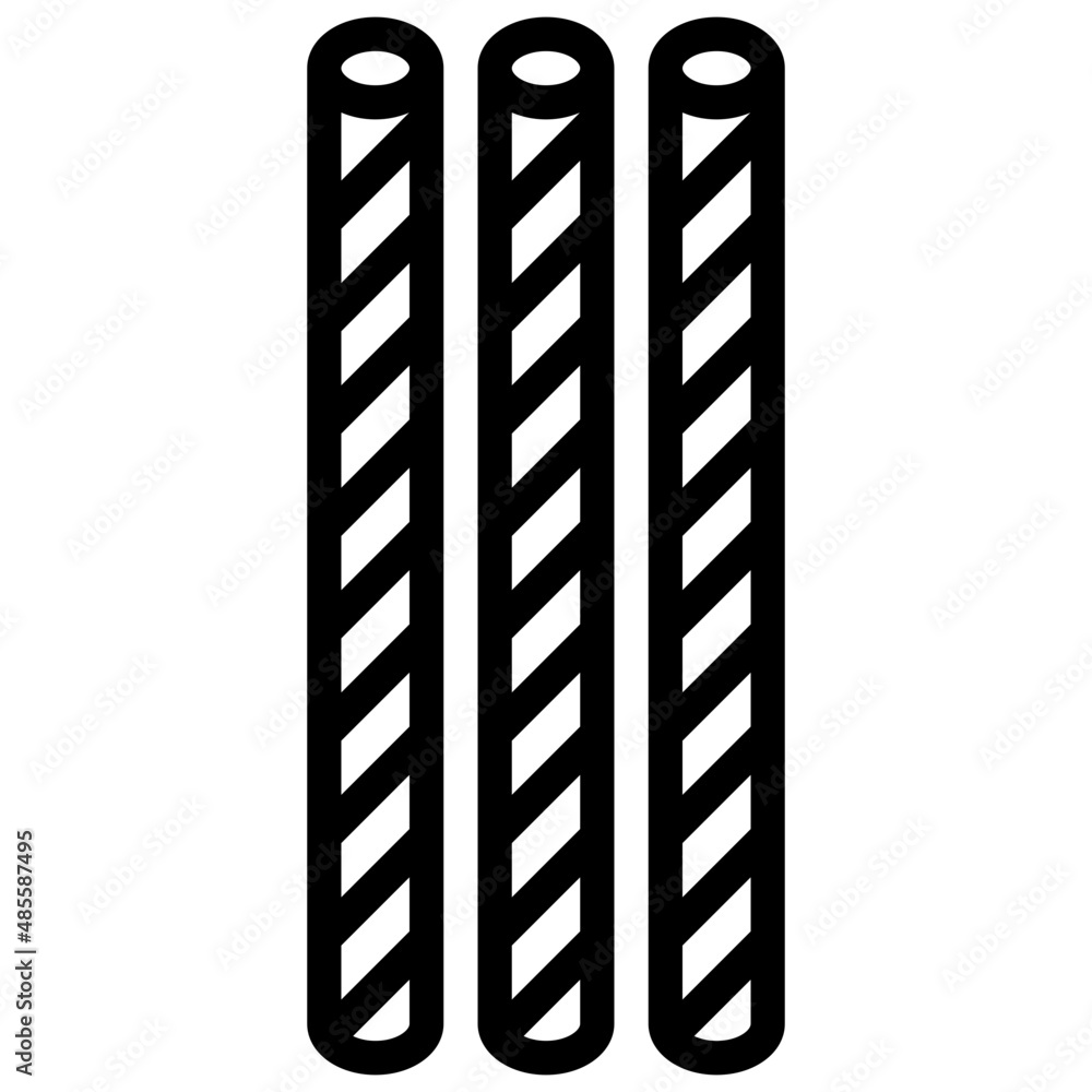 PAPER STRAWS line icon,linear,outline,graphic,illustration