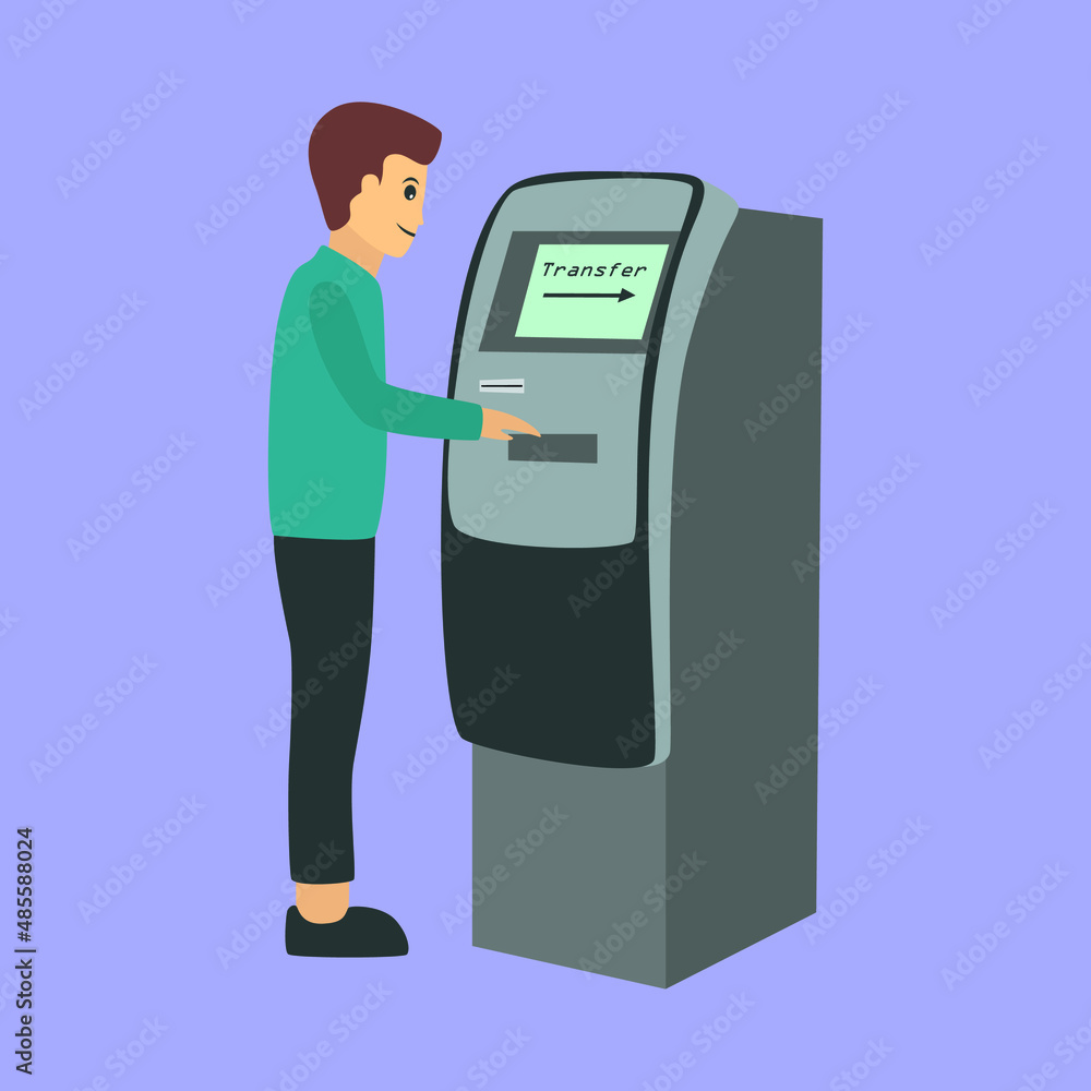 Direct Deposit Cartoon Flat Vector Illustration Direct Deposit Cartoon Flat Vector Illustration