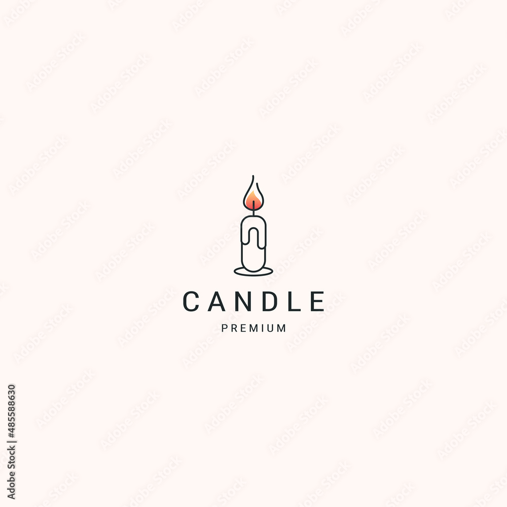 Candle logo icon design template flat vector Candle logo icon design template flat vector