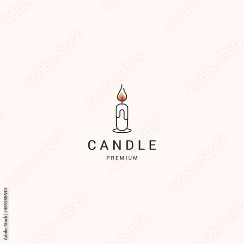 Candle logo icon design template flat vector