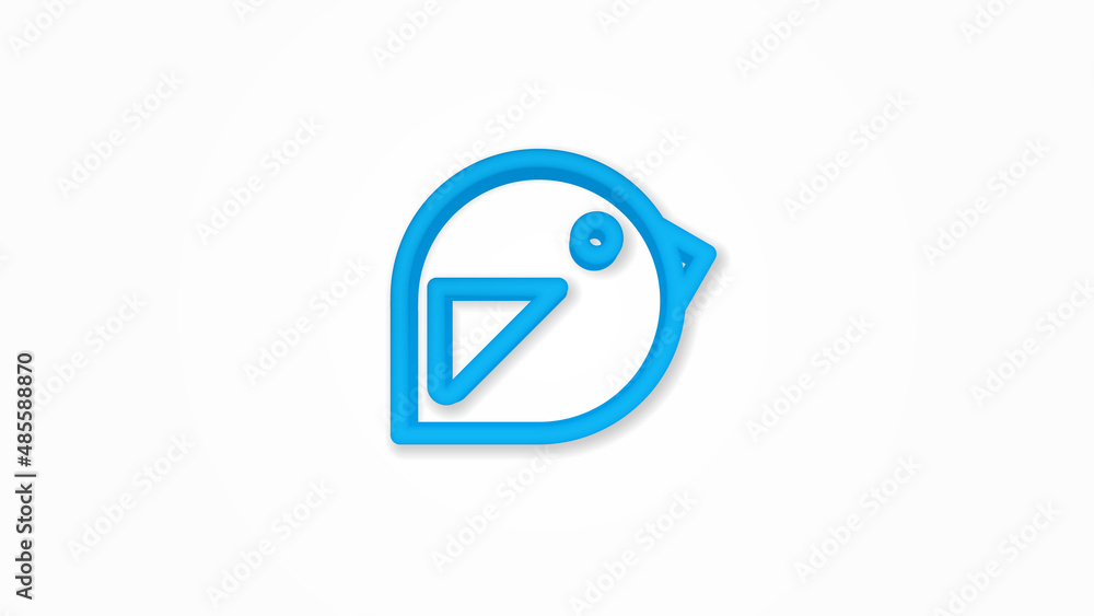 bird, message symbol, tweet realistic icon. 3d vector illustration. Isolated line color pictogram. Transparent shadows bird, message symbol, tweet realistic icon. 3d vector illustration. Isolated line color pictogram. Transparent shadows