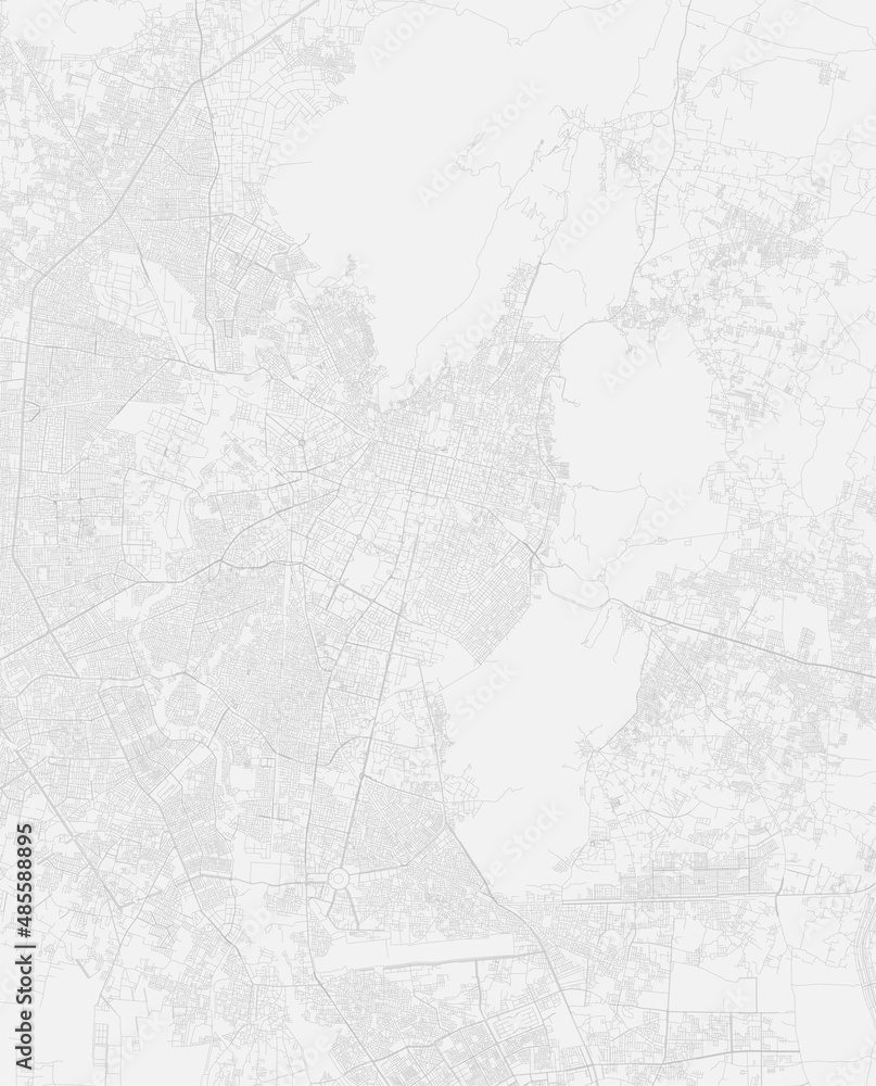 Jaipur map city poster province, white and grey horizontal background vector map. Municipality area road map. Vertical skyline panorama.