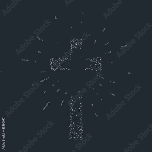 Fotografija Religion cross with rays illustration
